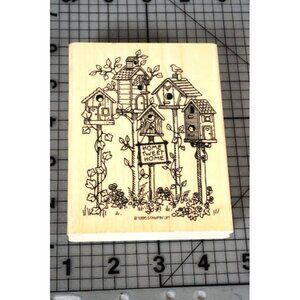 Stampin Up "Home Tweet Home" Bird House Rubber Stamp 1995 Pre-Owned